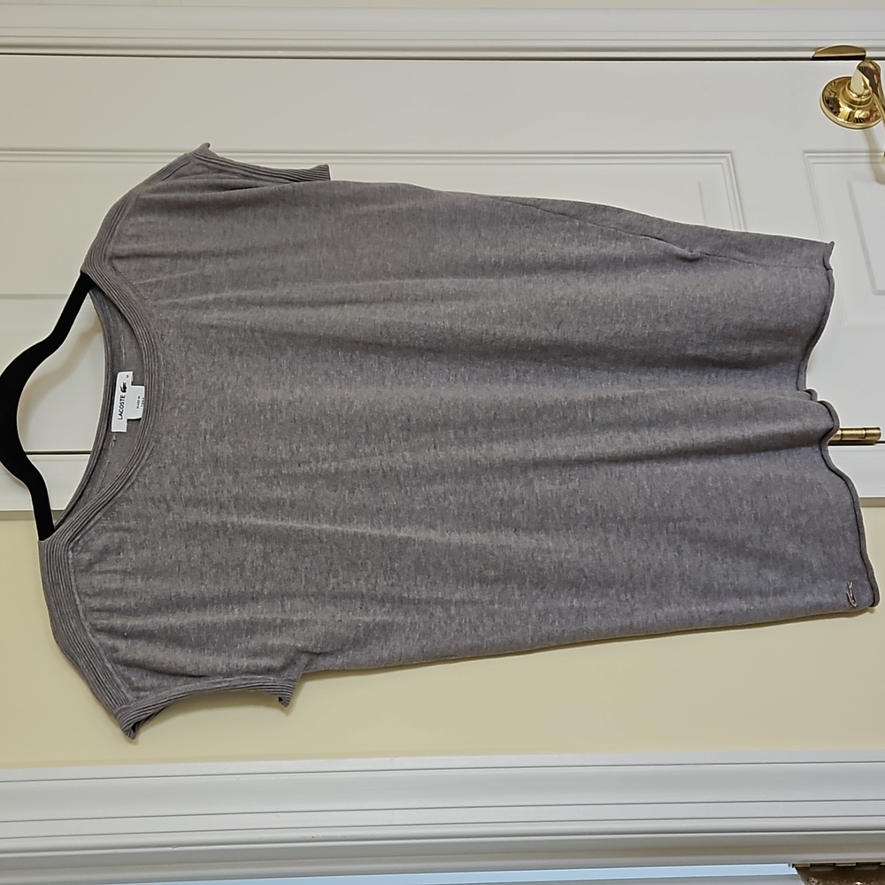 Lacoste Classic Short sleeve gray knit top
